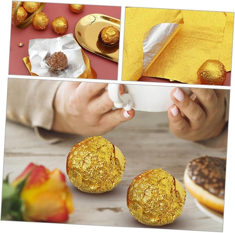 Luxshiny 400pcs Gold Aluminum Foil Chocolate Wrappers 2 Pack for Homemade Sweets and Crafts - Image 5